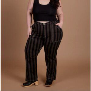Black Stripe Work Pants - Espresso Brown 2023 - Size Medium
